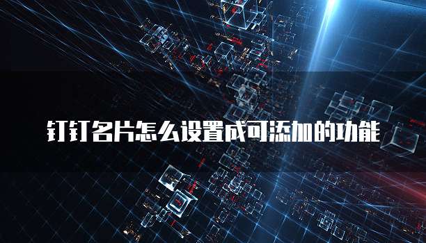 钉钉名片怎么设置成可添加的功能