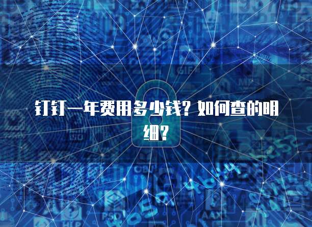 钉钉一年费用多少钱?如何查的明细?
