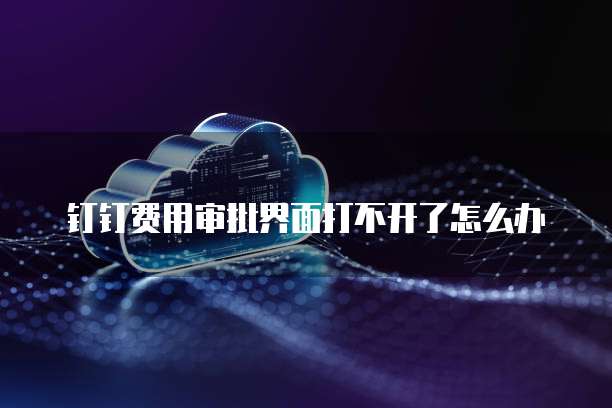 钉钉费用审批界面打不开了怎么办