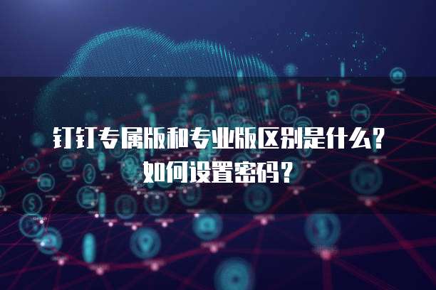 钉钉专属版和专业版区别是什么?如何设置密码?