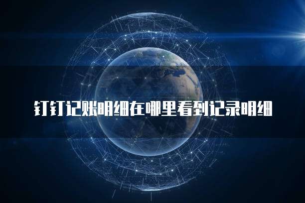 钉钉记账明细在哪里看到记录明细