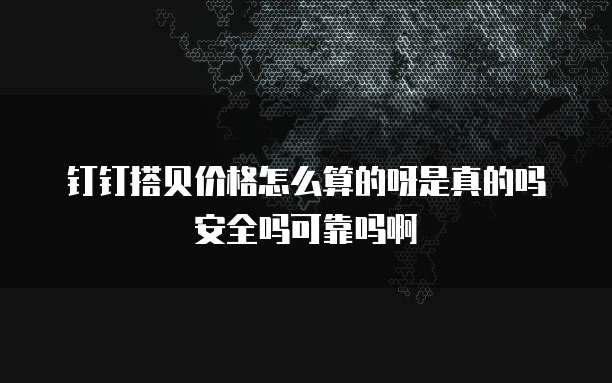 钉钉搭贝价格怎么算的呀是真的吗安全吗可靠吗啊