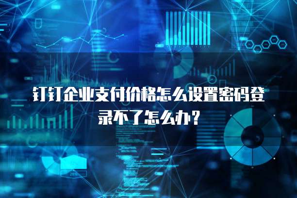 钉钉企业支付价格怎么设置密码登录不了怎么办?