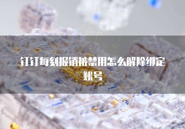 钉钉每刻报销被禁用怎么解除绑定账号