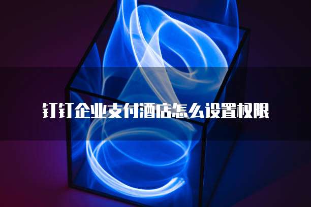 钉钉企业支付酒店怎么设置权限