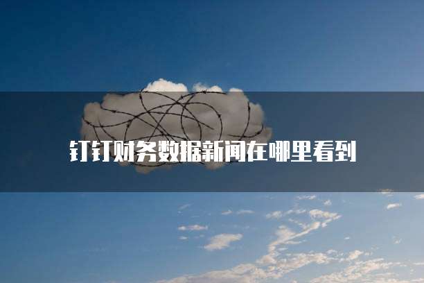 钉钉财务数据新闻在哪里看到