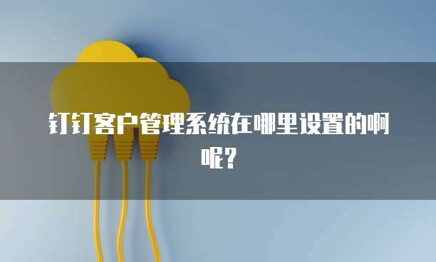 钉钉客户管理系统在哪里设置的啊呢?