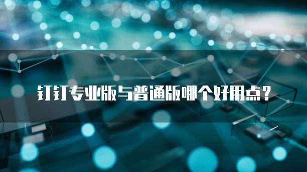 钉钉专业版与普通版哪个好用点?