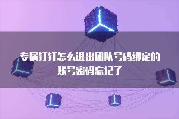 专属钉钉怎么退出团队号码绑定的账号密码忘记了