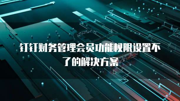 钉钉财务管理会员功能权限设置不了的解决方案