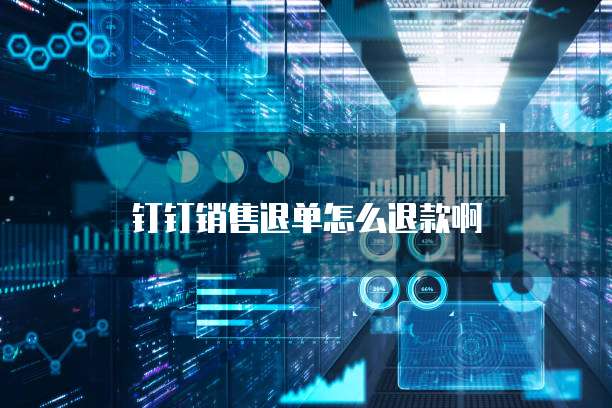 钉钉销售退单怎么退款啊