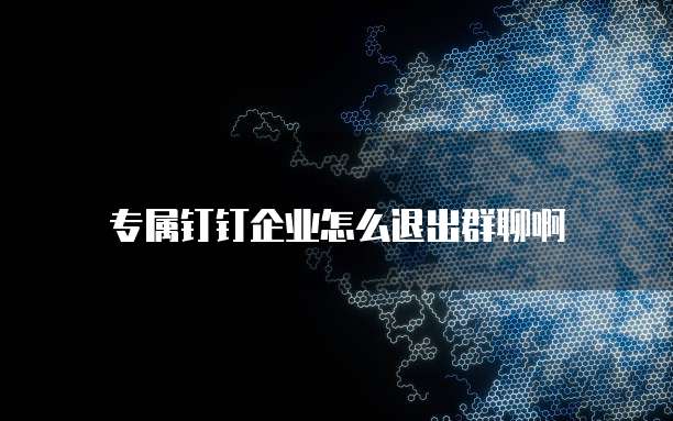 专属钉钉企业怎么退出群聊啊