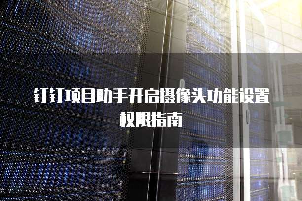 钉钉项目助手开启摄像头功能设置权限指南
