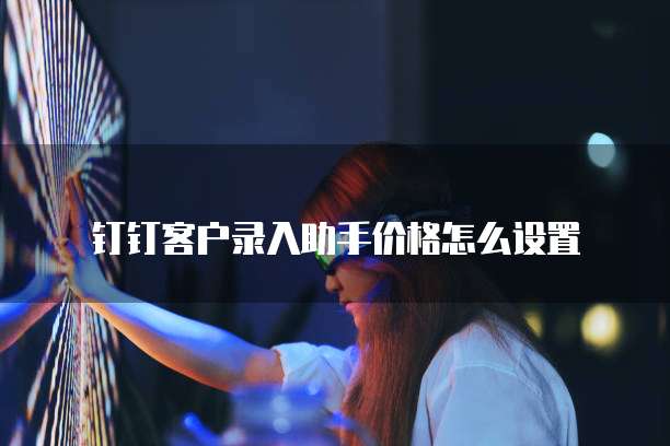 钉钉客户录入助手价格怎么设置