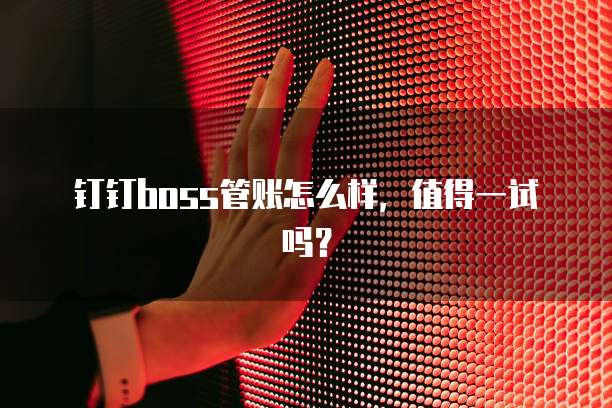 钉钉boss管账怎么样,值得一试吗?