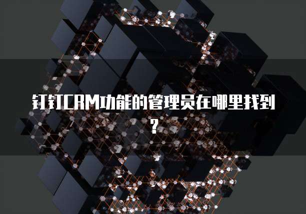 钉钉CRM功能的管理员在哪里找到?