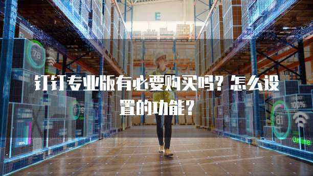 钉钉专业版有必要购买吗?怎么设置的功能?