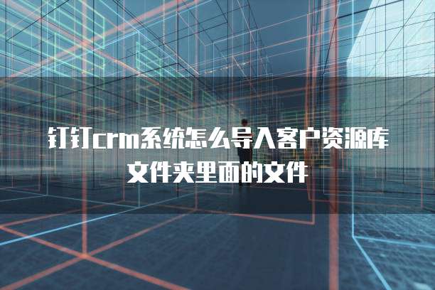 钉钉crm系统怎么导入客户资源库文件夹里面的文件