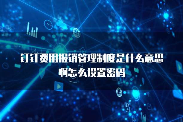 钉钉费用报销管理制度是什么意思啊怎么设置密码