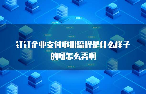 钉钉企业支付审批流程是什么样子的呀怎么弄啊