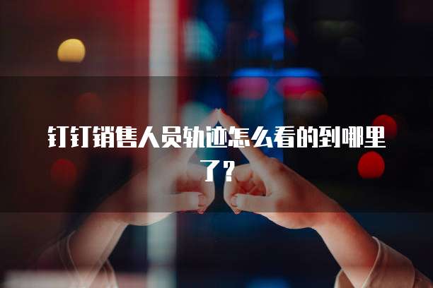 钉钉销售人员轨迹怎么看的到哪里了?