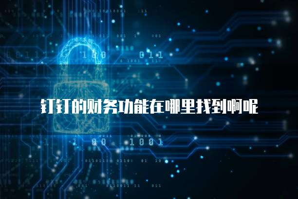 钉钉的财务功能在哪里找到啊呢