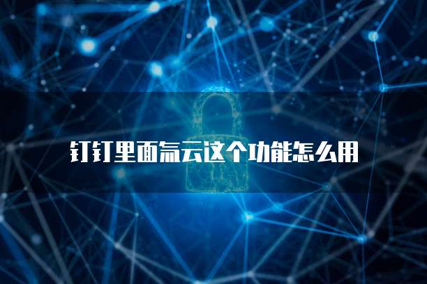 钉钉里面氚云这个功能怎么用