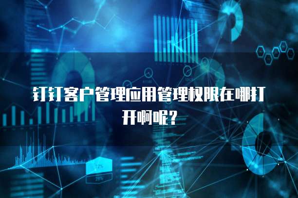 钉钉客户管理应用管理权限在哪打开啊呢？