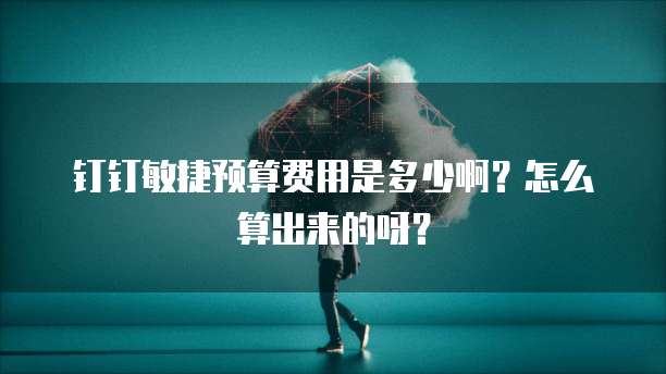 钉钉敏捷预算费用是多少啊?怎么算出来的呀?