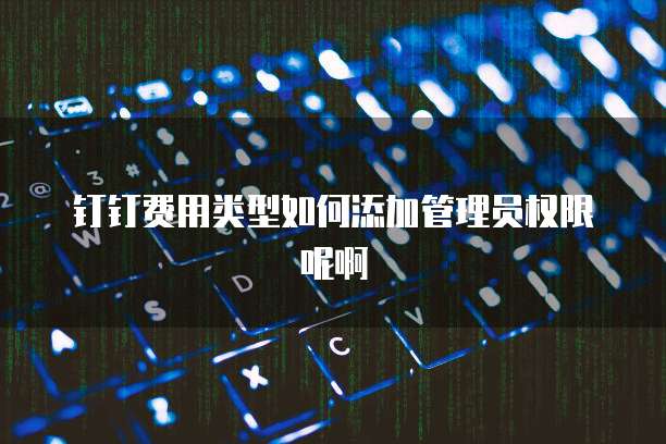 钉钉费用类型如何添加管理员权限呢啊