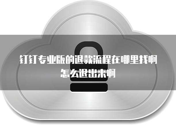 钉钉专业版的退款流程在哪里找啊怎么退出来啊