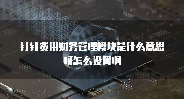 钉钉费用财务管理模块是什么意思呀怎么设置啊