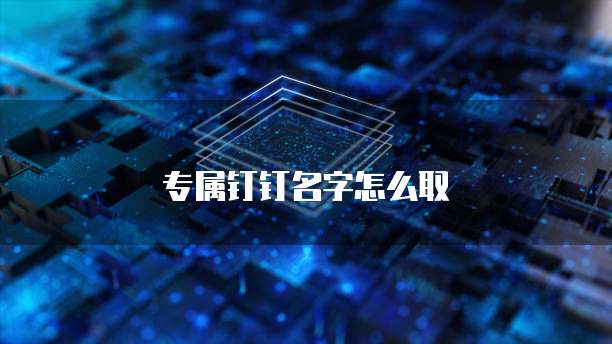 专属钉钉名字怎么取