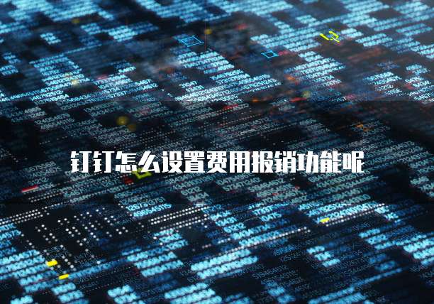 钉钉怎么设置费用报销功能呢