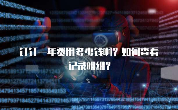 钉钉一年费用多少钱啊?如何查看记录明细?