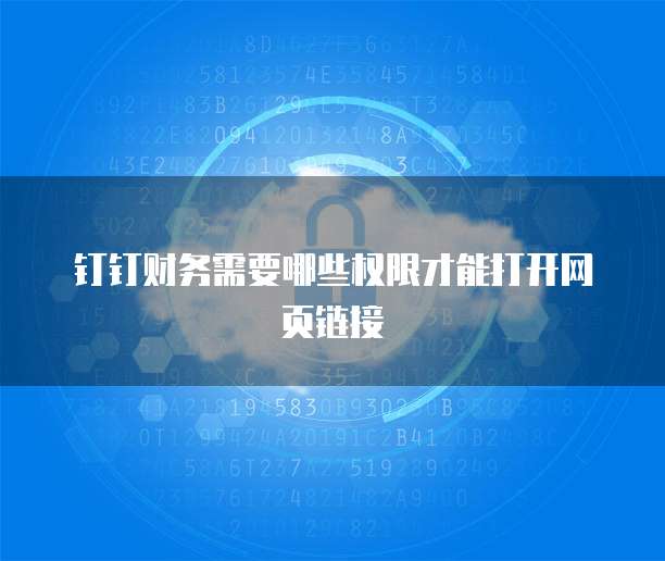 钉钉财务需要哪些权限才能打开网页链接