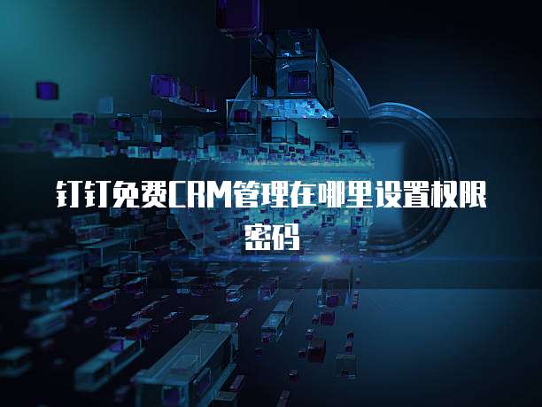 钉钉免费CRM管理在哪里设置权限密码
