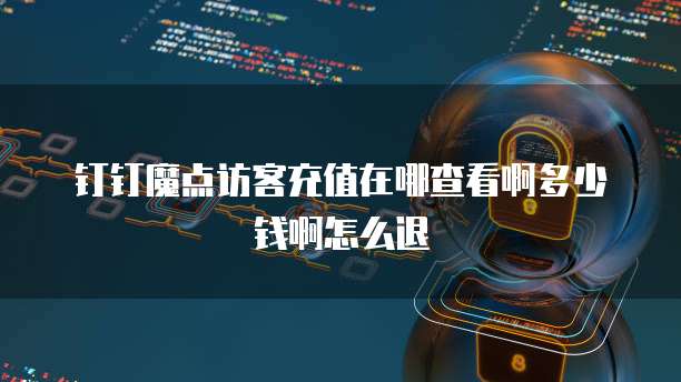 钉钉魔点访客充值在哪查看啊多少钱啊怎么退