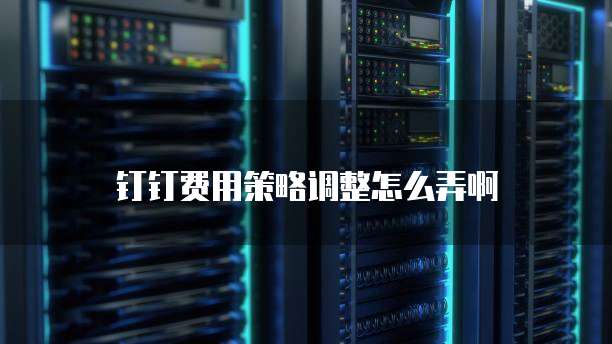 钉钉费用策略调整怎么弄啊