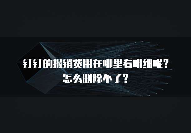 钉钉的报销费用在哪里看明细呢?怎么删除不了?