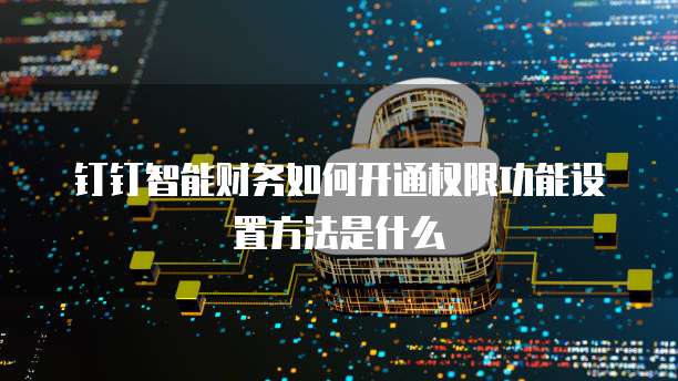 钉钉智能财务如何开通权限功能设置方法是什么