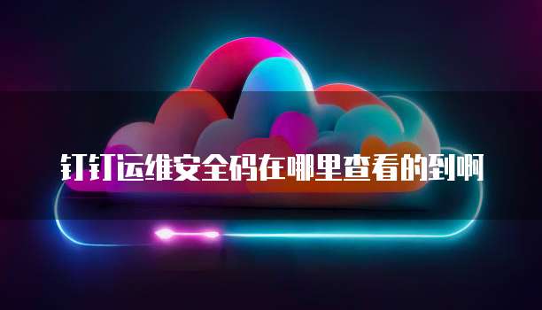 钉钉运维安全码在哪里查看的到啊