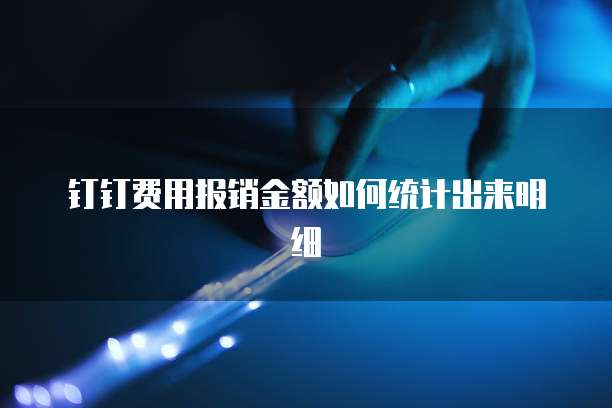 钉钉费用报销金额如何统计出来明细