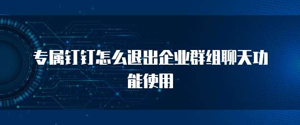专属钉钉怎么退出企业群组聊天功能使用