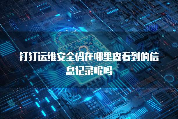 钉钉运维安全码在哪里查看到的信息记录呢吗