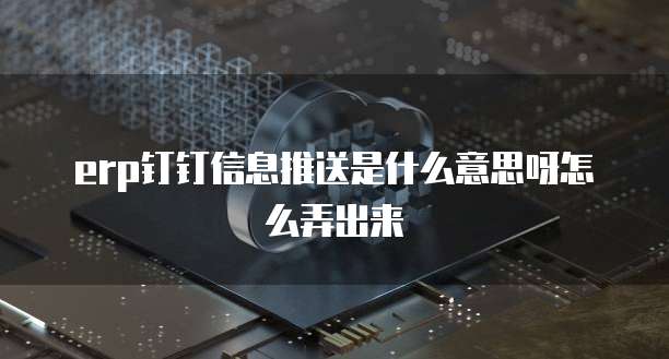 erp钉钉信息推送是什么意思呀怎么弄出来