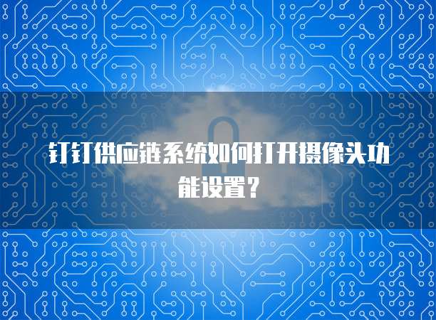 钉钉供应链系统如何打开摄像头功能设置?