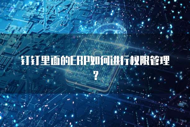 钉钉里面的ERP如何进行权限管理?