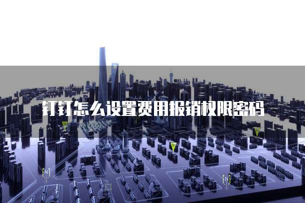 钉钉怎么设置费用报销权限密码