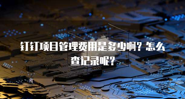 钉钉项目管理费用是多少啊?怎么查记录呢?